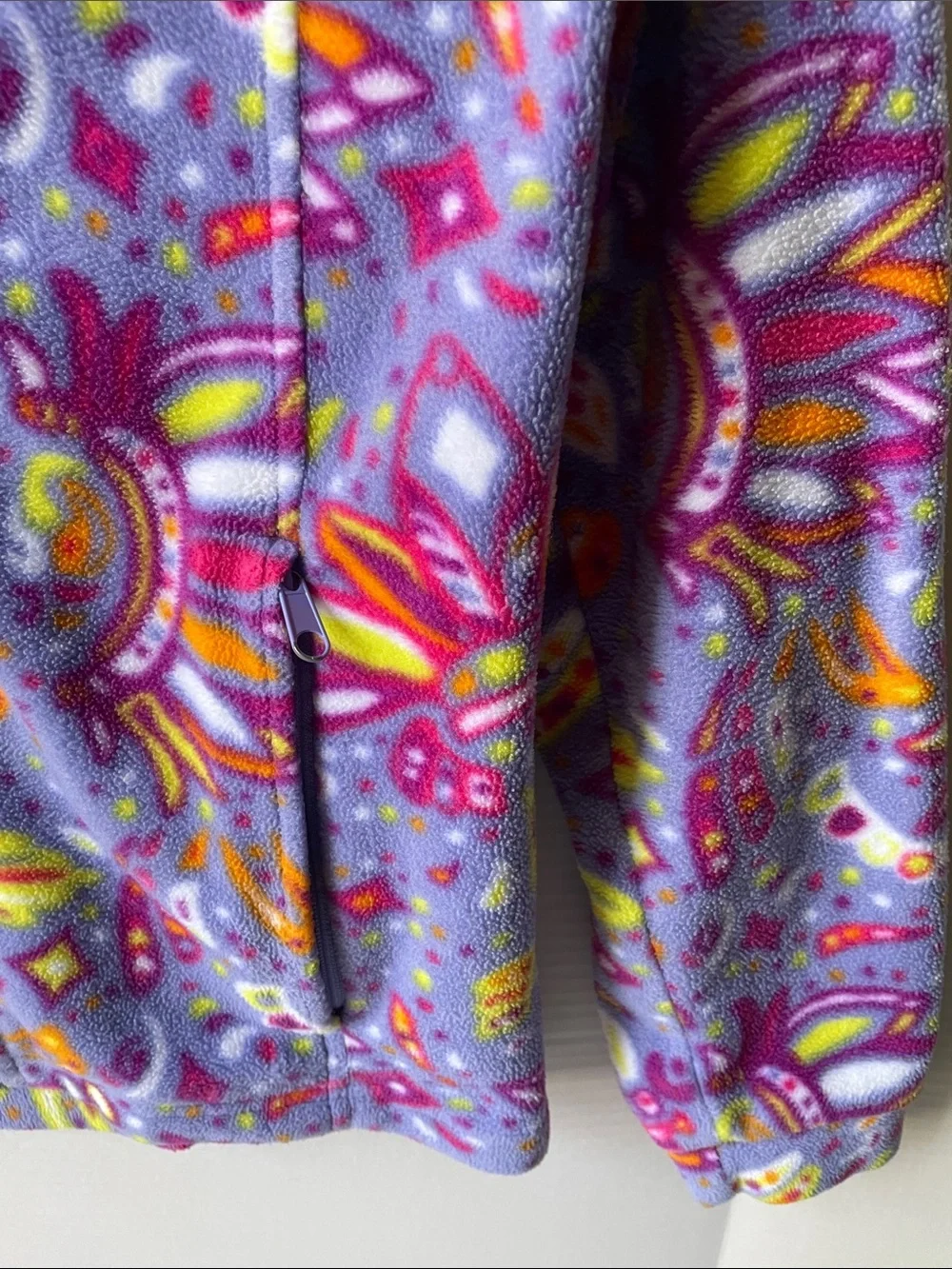 Columbia Girls Youth 14/16  Purple Floral Fleece Jacket